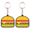 सॉफ्ट क्यूट बर्गर पीवीसी की चेन 2 डी 3 डी प्रमोशन गिफ्ट मिनी फूड कीचेन: