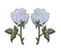 कढ़ाई के फूलों पर 2 पीसी / जोड़ी सफेद गुलाब आयरन कपड़े के लिए सीमा