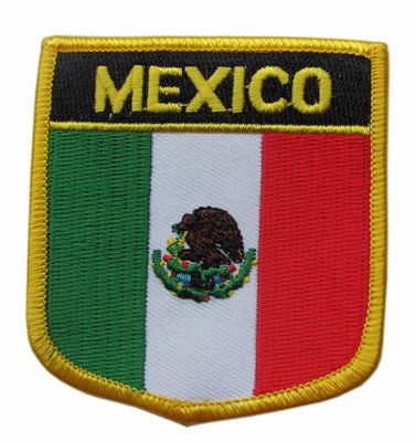मेक्सिको ध्वज टवील पृष्ठभूमि कस्टम कशीदाकारी पैच 12C धो सकते हैं