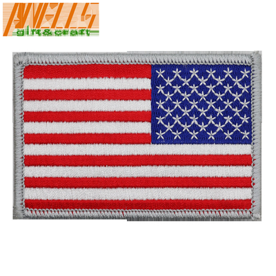 REVERSE American FLAG Embroidered Patch Patriotic USA US Embroidery Patch Brand New US Flag Shoulder Patch