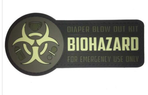 Biohazard कस्टम पीवीसी मनोबल पैच इको फ्रेंडली एम्बॉस्ड / डीबॉस्ड 2D 3D लोगो