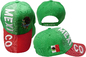 बिल3-डी समायोज्य कढ़ाई बेसबॉल टोपी मेक्सिको देश के अक्षर प्रतीक हरे रंग के साथ लाल